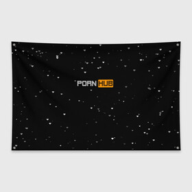 Флаг-баннер с принтом Pornhub в Санкт-Петербурге, 100% полиэстер | размер 67 х 109 см, плотность ткани — 95 г/м2; по краям флага есть четыре люверса для крепления | black | черный