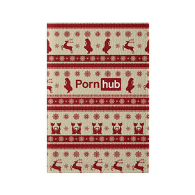 Обложка для паспорта матовая кожа с принтом Pornhub(Новый год) в Санкт-Петербурге, натуральная матовая кожа | размер 19,3 х 13,7 см; прозрачные пластиковые крепления | год | новый | рождественскую коллекцию