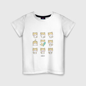 Детская футболка хлопок с принтом котята в Санкт-Петербурге, 100% хлопок | круглый вырез горловины, полуприлегающий силуэт, длина до линии бедер | весёлые котики | каваи | котики | много кошек | рыжие коты
