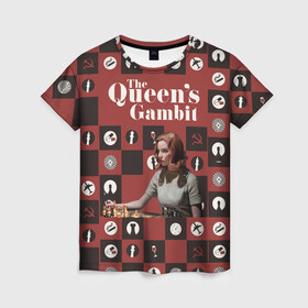 Женская футболка 3D с принтом Ход королевы / The Que в Санкт-Петербурге, 100% полиэфир ( синтетическое хлопкоподобное полотно) | прямой крой, круглый вырез горловины, длина до линии бедер | gambit | the queens 