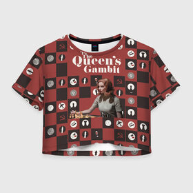 Женская футболка Crop-top 3D с принтом Ход королевы / The Que в Санкт-Петербурге, 100% полиэстер | круглая горловина, длина футболки до линии талии, рукава с отворотами | gambit | the queens 