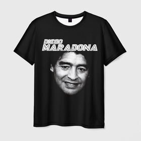 Мужская футболка 3D с принтом Диего Марадона в Санкт-Петербурге, 100% полиэфир | прямой крой, круглый вырез горловины, длина до линии бедер | diego | diego armando maradona | maradona | аргентина | диего | король | легенда | марадона | нападающий | полузащитник | футбол | футболист