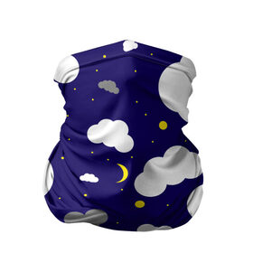 Бандана-труба 3D с принтом Облака в Санкт-Петербурге, 100% полиэстер, ткань с особыми свойствами — Activecool | плотность 150‒180 г/м2; хорошо тянется, но сохраняет форму | Тематика изображения на принте: звезды | космос | луна | месяц | ночное небо | облака | тучи