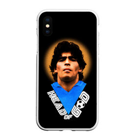 Чехол для iPhone XS Max матовый с принтом Diego Maradona в Санкт-Петербурге, Силикон | Область печати: задняя сторона чехла, без боковых панелей | diego | diego armando maradona | legend | maradona | аргентина | диего | король | легенда | марадона | нападающий | полузащитник | футбол | футболист