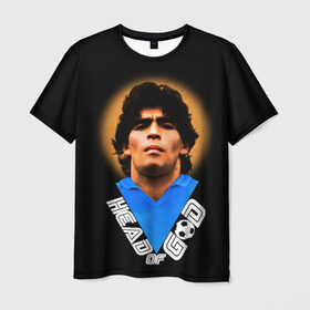 Мужская футболка 3D с принтом Diego Maradona в Санкт-Петербурге, 100% полиэфир | прямой крой, круглый вырез горловины, длина до линии бедер | diego | diego armando maradona | legend | maradona | аргентина | диего | король | легенда | марадона | нападающий | полузащитник | футбол | футболист