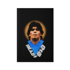 Обложка для паспорта матовая кожа с принтом Diego Maradona в Санкт-Петербурге, натуральная матовая кожа | размер 19,3 х 13,7 см; прозрачные пластиковые крепления | diego | diego armando maradona | legend | maradona | аргентина | диего | король | легенда | марадона | нападающий | полузащитник | футбол | футболист