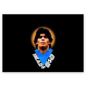 Поздравительная открытка с принтом Diego Maradona в Санкт-Петербурге, 100% бумага | плотность бумаги 280 г/м2, матовая, на обратной стороне линовка и место для марки
 | Тематика изображения на принте: diego | diego armando maradona | legend | maradona | аргентина | диего | король | легенда | марадона | нападающий | полузащитник | футбол | футболист