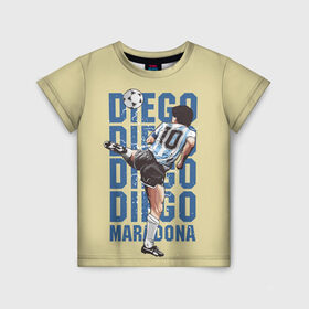 Детская футболка 3D с принтом Diego Diego в Санкт-Петербурге, 100% гипоаллергенный полиэфир | прямой крой, круглый вырез горловины, длина до линии бедер, чуть спущенное плечо, ткань немного тянется | 10 номер | diego | football | maradona | maradonna | арегнтина | бога | диего | марадона | марадонна | ретро | рука | сборная аргентины | футбол | футболист