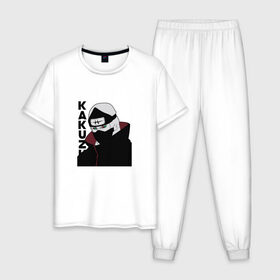 Мужская пижама хлопок с принтом Kakuzu Zombie Ninja в Санкт-Петербурге, 100% хлопок | брюки и футболка прямого кроя, без карманов, на брюках мягкая резинка на поясе и по низу штанин
 | 