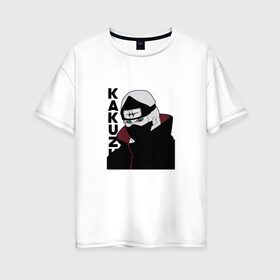 Женская футболка хлопок Oversize с принтом Kakuzu Zombie Ninja в Санкт-Петербурге, 100% хлопок | свободный крой, круглый ворот, спущенный рукав, длина до линии бедер
 | 