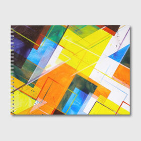 Альбом для рисования с принтом Геометрический хаос в Санкт-Петербурге, 100% бумага
 | матовая бумага, плотность 200 мг. | Тематика изображения на принте: абстракция | геометрия | квадрат | кисть | краска | прямоугольник | треугольник | фигура | хаос