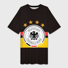 Платье-футболка 3D с принтом СБОРНАЯ ГЕРМАНИИ в Санкт-Петербурге,  |  | flag | football | germany | logo | sport | team | германия | логотип | сборная | спорт | флаг | футбол
