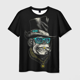 Мужская футболка 3D с принтом joker monkey в Санкт-Петербурге, 100% полиэфир | прямой крой, круглый вырез горловины, длина до линии бедер | 