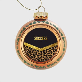 Стеклянный ёлочный шар с принтом Success в Санкт-Петербурге, Стекло | Диаметр: 80 мм | Тематика изображения на принте: success | swag | блеск | блестки | китч | леопард | леопардовый принт | понты | успех | успешные люди | фрик