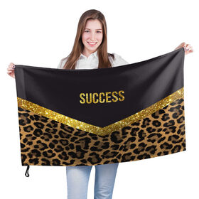 Флаг 3D с принтом Success в Санкт-Петербурге, 100% полиэстер | плотность ткани — 95 г/м2, размер — 67 х 109 см. Принт наносится с одной стороны | success | swag | блеск | блестки | китч | леопард | леопардовый принт | понты | успех | успешные люди | фрик