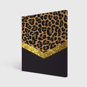 Холст квадратный с принтом Леопардовый принт в Санкт-Петербурге, 100% ПВХ |  | success | swagg | блеск | блестки | животнй принт | золотистый | золото | золотой | леопард | леопардовый принт | понты | тигровый