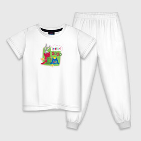 Детская пижама хлопок с принтом Looking good в Санкт-Петербурге, 100% хлопок |  брюки и футболка прямого кроя, без карманов, на брюках мягкая резинка на поясе и по низу штанин
 | bugs | bunny | looney | tunes | tweety | vdzajul | багз | бани | банни | твити