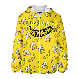 Мужская куртка 3D с принтом AHEGAO (banana) в Санкт-Петербурге, ткань верха — 100% полиэстер, подклад — флис | прямой крой, подол и капюшон оформлены резинкой с фиксаторами, два кармана без застежек по бокам, один большой потайной карман на груди. Карман на груди застегивается на липучку | ahegao | banana | o face | аниме | термин | физиономия | япония