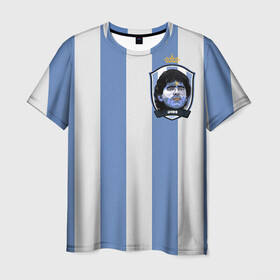 Мужская футболка 3D с принтом Диего Армандо Марадона D10S в Санкт-Петербурге, 100% полиэфир | прямой крой, круглый вырез горловины, длина до линии бедер | d10s | maradona | аргентина | армандо | барселона | бога | джерси | диего | легенда | марадон | марадона | марадоны | рука | форма