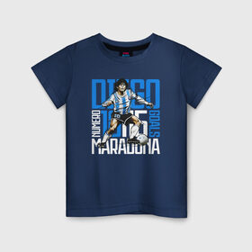 Детская футболка хлопок с принтом 10 Diego Maradona в Санкт-Петербурге, 100% хлопок | круглый вырез горловины, полуприлегающий силуэт, длина до линии бедер | 10 номер | diego | football | maradona | maradonna | арегнтина | бога | диего | марадона | марадонна | ретро | рука | сборная аргентины | футбол | футболист