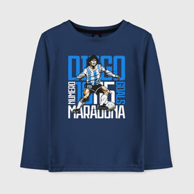 Детский лонгслив хлопок с принтом 10 Diego Maradona в Санкт-Петербурге, 100% хлопок | круглый вырез горловины, полуприлегающий силуэт, длина до линии бедер | 10 номер | diego | football | maradona | maradonna | арегнтина | бога | диего | марадона | марадонна | ретро | рука | сборная аргентины | футбол | футболист