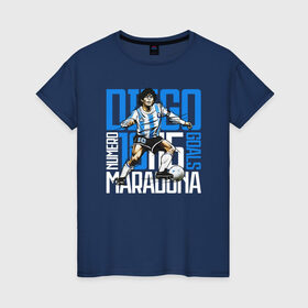 Женская футболка хлопок с принтом 10 Diego Maradona в Санкт-Петербурге, 100% хлопок | прямой крой, круглый вырез горловины, длина до линии бедер, слегка спущенное плечо | 10 номер | diego | football | maradona | maradonna | арегнтина | бога | диего | марадона | марадонна | ретро | рука | сборная аргентины | футбол | футболист