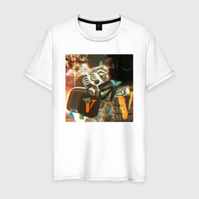 Мужская футболка хлопок с принтом Playboi Carti PHOTO в Санкт-Петербурге, 100% хлопок | прямой крой, круглый вырез горловины, длина до линии бедер, слегка спущенное плечо. | Тематика изображения на принте: fashion | hip hop | photo | rap | text | top