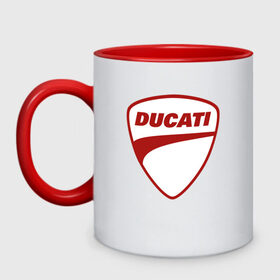 Кружка двухцветная с принтом Ducati Logo (Z) в Санкт-Петербурге, керамика | объем — 330 мл, диаметр — 80 мм. Цветная ручка и кайма сверху, в некоторых цветах — вся внутренняя часть | Тематика изображения на принте: audi | audi ag | corse | ducati | ducati corse | ducati motor holding | hypermotard | multistrada | panigale | scrambler | streetfighter | supersport | дукати | массимо борди | мото | фабио тальони