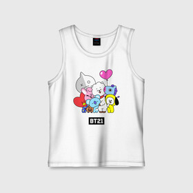 Детская майка хлопок с принтом BT21 chibi в Санкт-Петербурге,  |  | army | bt 21 | bt21 | bts | chimmy | cooky | koya | mang | rj | shooky | tata | van | арджей | бт21 | бтс | ван | коя | куки | манг | тата | чими | шоки