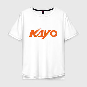 Мужская футболка хлопок Oversize с принтом KAYO LOGO (Z) в Санкт-Петербурге, 100% хлопок | свободный крой, круглый ворот, “спинка” длиннее передней части | kayo | moto | motorcycle | sport | байк | кайо | мото | мотоциклы | спорт