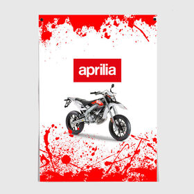 Постер с принтом Aprilia (Z) в Санкт-Петербурге, 100% бумага
 | бумага, плотность 150 мг. Матовая, но за счет высокого коэффициента гладкости имеет небольшой блеск и дает на свету блики, но в отличии от глянцевой бумаги не покрыта лаком | aprilia | aprilia racing | bike | moto | motocycle | sportmotorcycle | априлия | мото | мотоспорт