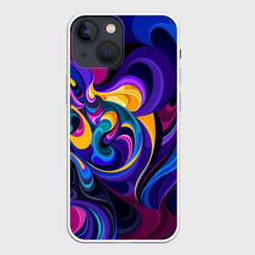 Чехол для iPhone 13 mini с принтом Абстрактный Узор(тёмный) в Санкт-Петербурге,  |  | геометрия | кислотный | краски | модные | полосы | разводы | текстуры | цветной | яркий