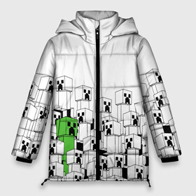 Женская зимняя куртка 3D с принтом Minecraft Крипер в Санкт-Петербурге, верх — 100% полиэстер; подкладка — 100% полиэстер; утеплитель — 100% полиэстер | длина ниже бедра, силуэт Оверсайз. Есть воротник-стойка, отстегивающийся капюшон и ветрозащитная планка. 

Боковые карманы с листочкой на кнопках и внутренний карман на молнии | creeper | game | зомби | игра | крипер | майн | майнкрафт | монстр