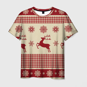 Мужская футболка 3D с принтом Merry Christmas (Z) в Санкт-Петербурге, 100% полиэфир | прямой крой, круглый вырез горловины, длина до линии бедер | 