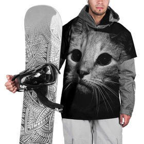 Накидка на куртку 3D с принтом Чёрный кот в Санкт-Петербурге, 100% полиэстер |  | Тематика изображения на принте: животное | кот | кошка | тёмный рисунок | чёрный фон