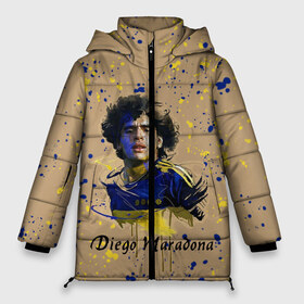 Женская зимняя куртка 3D с принтом Diego Maradona в Санкт-Петербурге, верх — 100% полиэстер; подкладка — 100% полиэстер; утеплитель — 100% полиэстер | длина ниже бедра, силуэт Оверсайз. Есть воротник-стойка, отстегивающийся капюшон и ветрозащитная планка. 

Боковые карманы с листочкой на кнопках и внутренний карман на молнии | cup | diego maradona | diego maradona letterin | diego maradona print | football | footballer | great footballer | number 10 | великий футболист | диего марадона | кубок | надпись диего марадона | номер 10 | принт диего марадона | футбол 