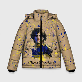 Зимняя куртка для мальчиков 3D с принтом Diego Maradona в Санкт-Петербурге, ткань верха — 100% полиэстер; подклад — 100% полиэстер, утеплитель — 100% полиэстер | длина ниже бедра, удлиненная спинка, воротник стойка и отстегивающийся капюшон. Есть боковые карманы с листочкой на кнопках, утяжки по низу изделия и внутренний карман на молнии. 

Предусмотрены светоотражающий принт на спинке, радужный светоотражающий элемент на пуллере молнии и на резинке для утяжки | Тематика изображения на принте: cup | diego maradona | diego maradona letterin | diego maradona print | football | footballer | great footballer | number 10 | великий футболист | диего марадона | кубок | надпись диего марадона | номер 10 | принт диего марадона | футбол 