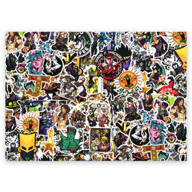 Поздравительная открытка с принтом JoJo’s Sticker Bombing в Санкт-Петербурге, 100% бумага | плотность бумаги 280 г/м2, матовая, на обратной стороне линовка и место для марки
 | anime | jojo’s bizarre adventure | sticker bombing | аниме | джо джо | жо жо | манга | мультфильм | невероятные приключения джоджо | персонаж | стикер бомбинг