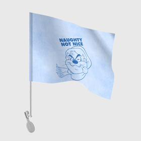Флаг для автомобиля с принтом Naughty not nice в Санкт-Петербурге, 100% полиэстер | Размер: 30*21 см | devil | looney | tasmanian | tunes | vdzajul | дьявол | тасманский