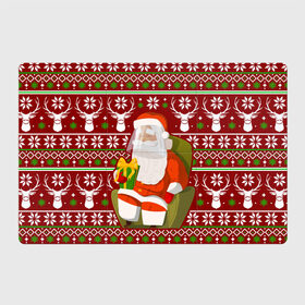 Магнитный плакат 3Х2 с принтом Санта с защитным экраном в Санкт-Петербурге, Полимерный материал с магнитным слоем | 6 деталей размером 9*9 см | deer | happy new year | new year | santa | защитный экран | корона | коронавирус | новогодний свитер | новый год | санта | санта клаус | свитер | свитер с маской | свитер с оленями