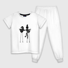 Детская пижама хлопок с принтом Черно-белые птички в Санкт-Петербурге, 100% хлопок |  брюки и футболка прямого кроя, без карманов, на брюках мягкая резинка на поясе и по низу штанин
 | 