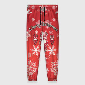 Женские брюки 3D с принтом Merry Christmas в Санкт-Петербурге, полиэстер 100% | прямой крой, два кармана без застежек по бокам, с мягкой трикотажной резинкой на поясе и по низу штанин. В поясе для дополнительного комфорта — широкие завязки | 