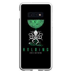 Чехол для Samsung S10E с принтом Holding Onto Nothing в Санкт-Петербурге, Силикон | Область печати: задняя сторона чехла, без боковых панелей | Тематика изображения на принте: scifi | космонавт | космос | ктулху | монстр | осьминог | ужасы | фантастика | хоррор | череп