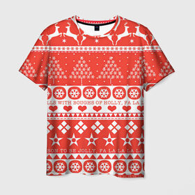Мужская футболка 3D с принтом Рождественская атмосфера в Санкт-Петербурге, 100% полиэфир | прямой крой, круглый вырез горловины, длина до линии бедер | 