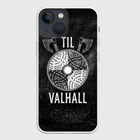 Чехол для iPhone 13 mini с принтом Till Valhall в Санкт-Петербурге,  |  | вальхалла | викинг | символ | скандинавия | топор | щит | язычество
