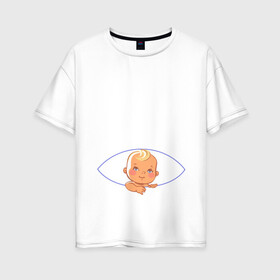 Женская футболка хлопок Oversize с принтом Будет мальчик! в Санкт-Петербурге, 100% хлопок | свободный крой, круглый ворот, спущенный рукав, длина до линии бедер
 | Тематика изображения на принте: 