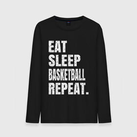 Мужской лонгслив хлопок с принтом EAT SLEEP BASKETBALL REPEAT в Санкт-Петербурге, 100% хлопок |  | Тематика изображения на принте: basketball | bulls.miami | cavaliers | chicago | cleveland | clippers | eat | lakers | los angeles | nba | repeat | sleep | sport | sports | баскетбол | нба | спорт