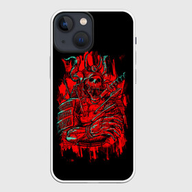 Чехол для iPhone 13 mini с принтом Death Samurai в Санкт-Петербурге,  |  | 2077 | art | blood | cyber | cyberpunk | dead | death | demon | japan | mask | ninja | oni | samurai | shadow | shogun | tokyo | warior | арт | воин | война | демон | катана | кибер | киберпанк | кровь | маска | мертвый | ниндзя | путь | самурай