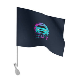 Флаг для автомобиля с принтом Skyline R33 в Санкт-Петербурге, 100% полиэстер | Размер: 30*21 см | gtr | jdm | nissan | r33 | skyline | stance | гтр | неон | скайлайн | тюнинг