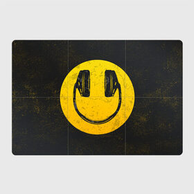 Магнитный плакат 3Х2 с принтом Наушники Смайл в Санкт-Петербурге, Полимерный материал с магнитным слоем | 6 деталей размером 9*9 см | люблю музыку | музыка | наушники | смайл | улыбка | эмодзи